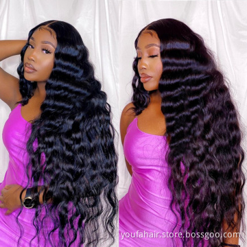 4*4 Transparent Lace Closure Front Wig Remy Human Hair Virgin 6*6 HD Swiss Lace Wig Loose Deep Human Hair Wigs for Black Women